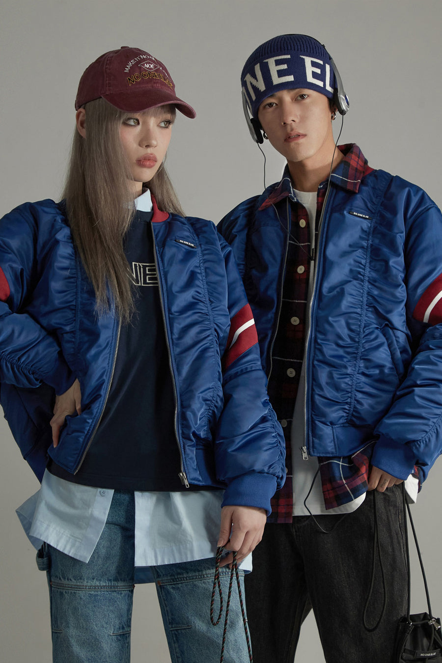 CHUU Satin Sport Bomber Jacket