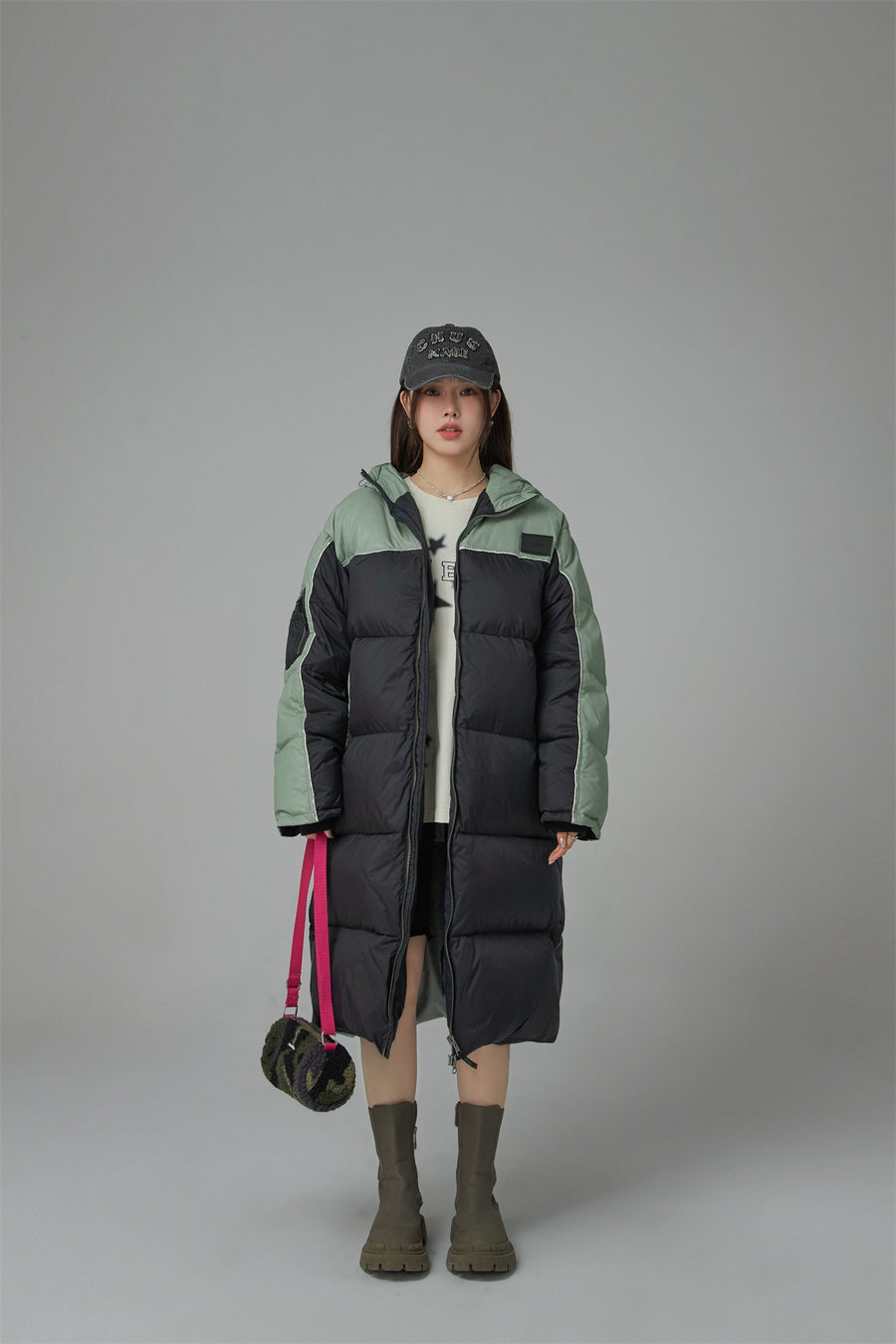 CHUU Hoodie Duck Down Long Padding Coat