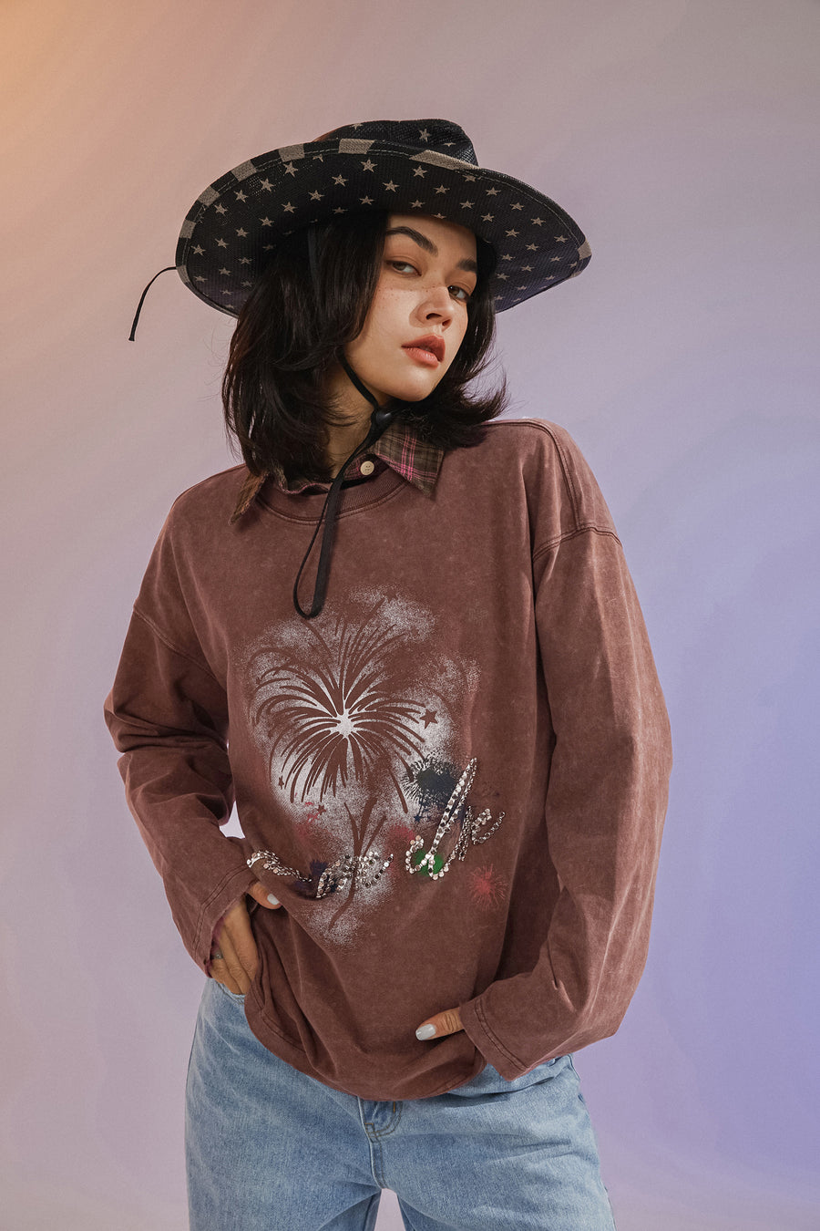 CHUU Fireworks Loose Fit Sweatshirt