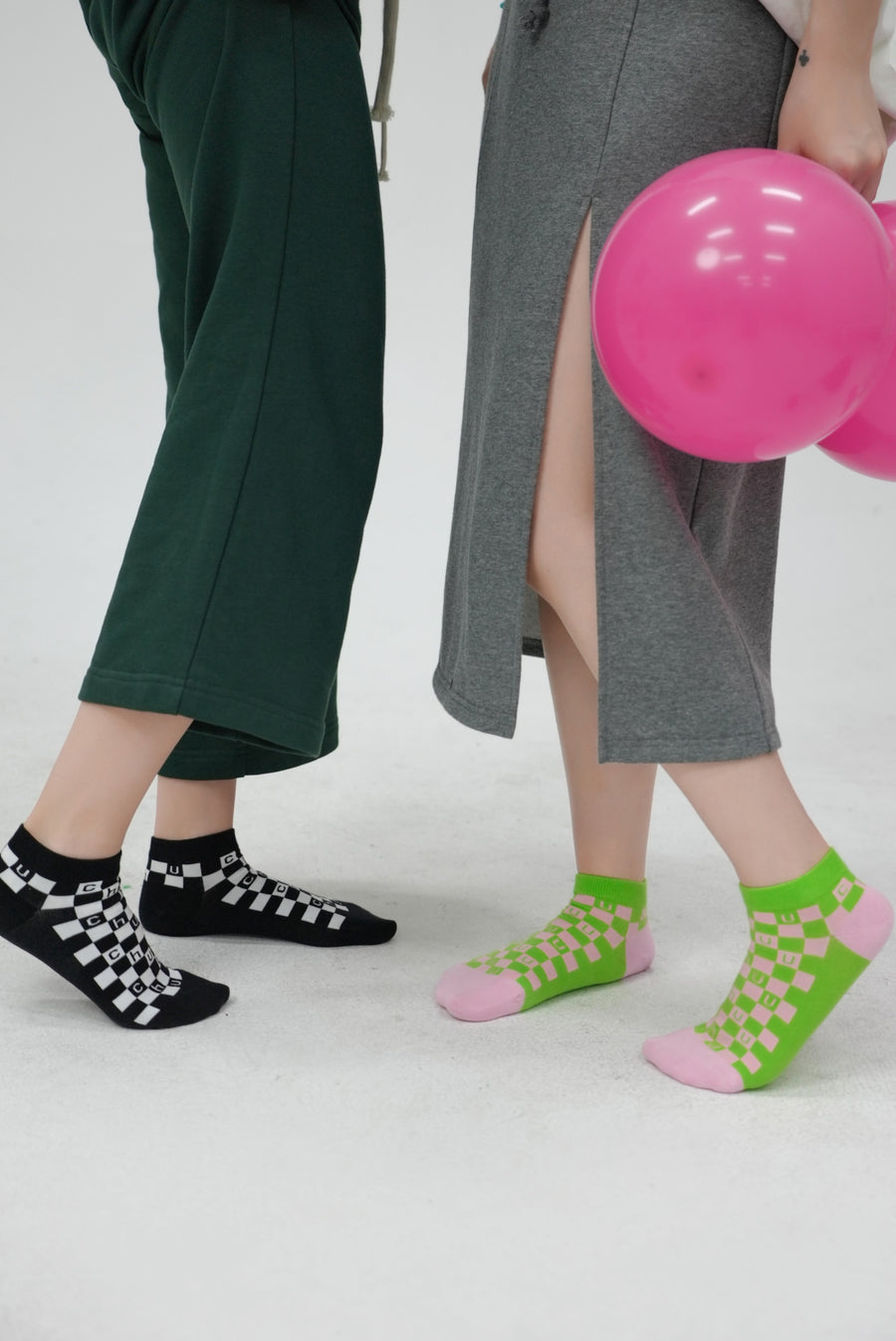 CHUU Checkerboard Fake Socks