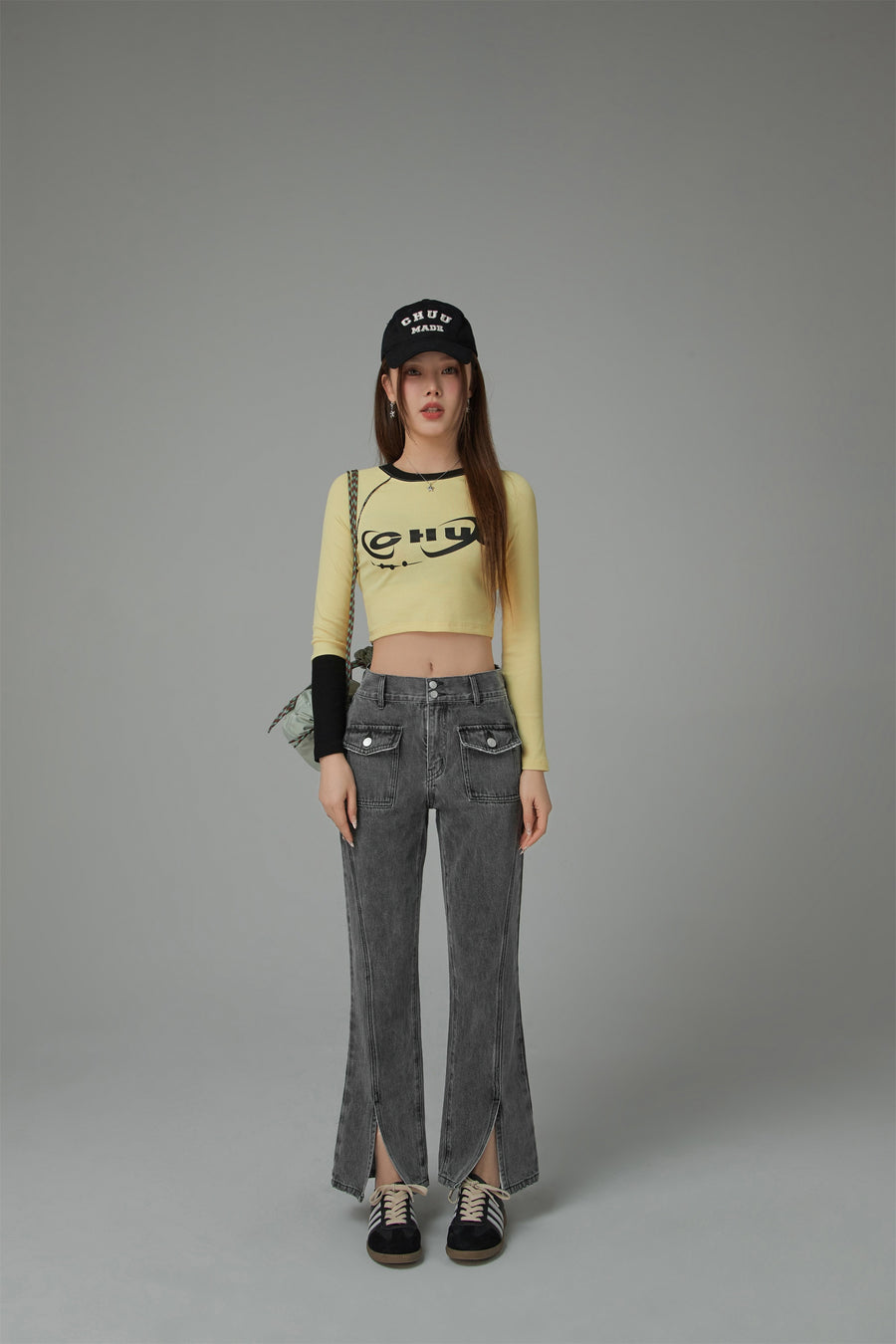 CHUU Slit Bootcut Denim Jeans