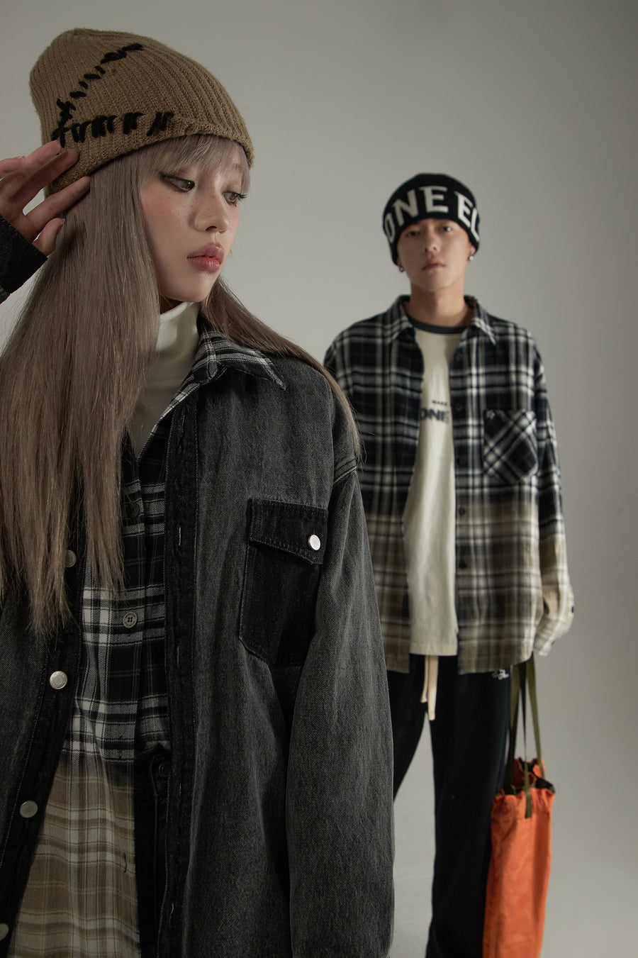 CHUU Gradient Check Loose Fit Shirt