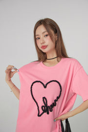 Chuu Lace Heart Loosefit T-Shirt