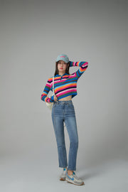 A Dose Of Happiness Rainbow Stripe Knit Top