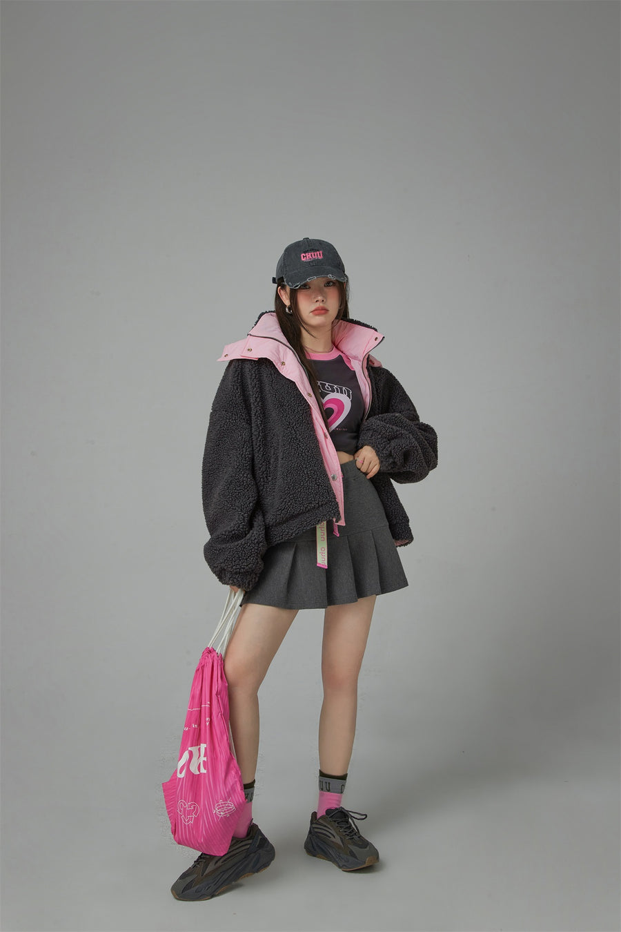 CHUU Sporty Fleece Hoodie Jacket