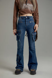 Cargo Pocket Bootcut Jeans