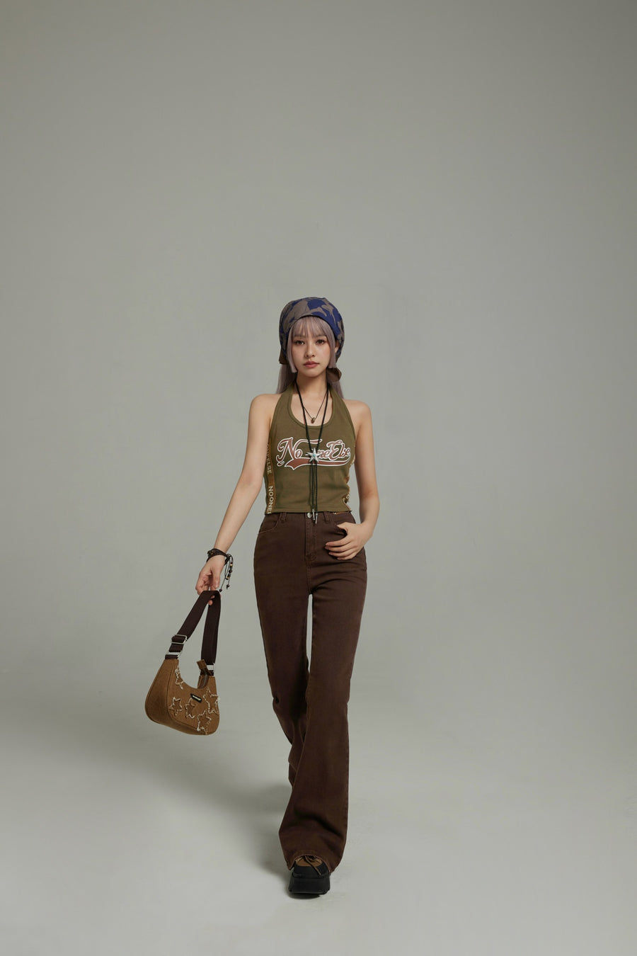 CHUU Vintage Halter Noe Logo Top