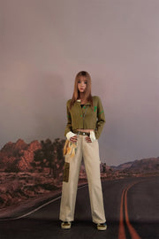 Pocket High-Waisted Casual Pants