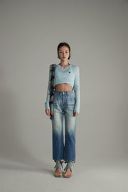 Gradient Wash Ankle Straight Jeans