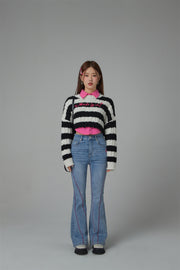 Pretty Bold Striped Cropped Knit Sweater