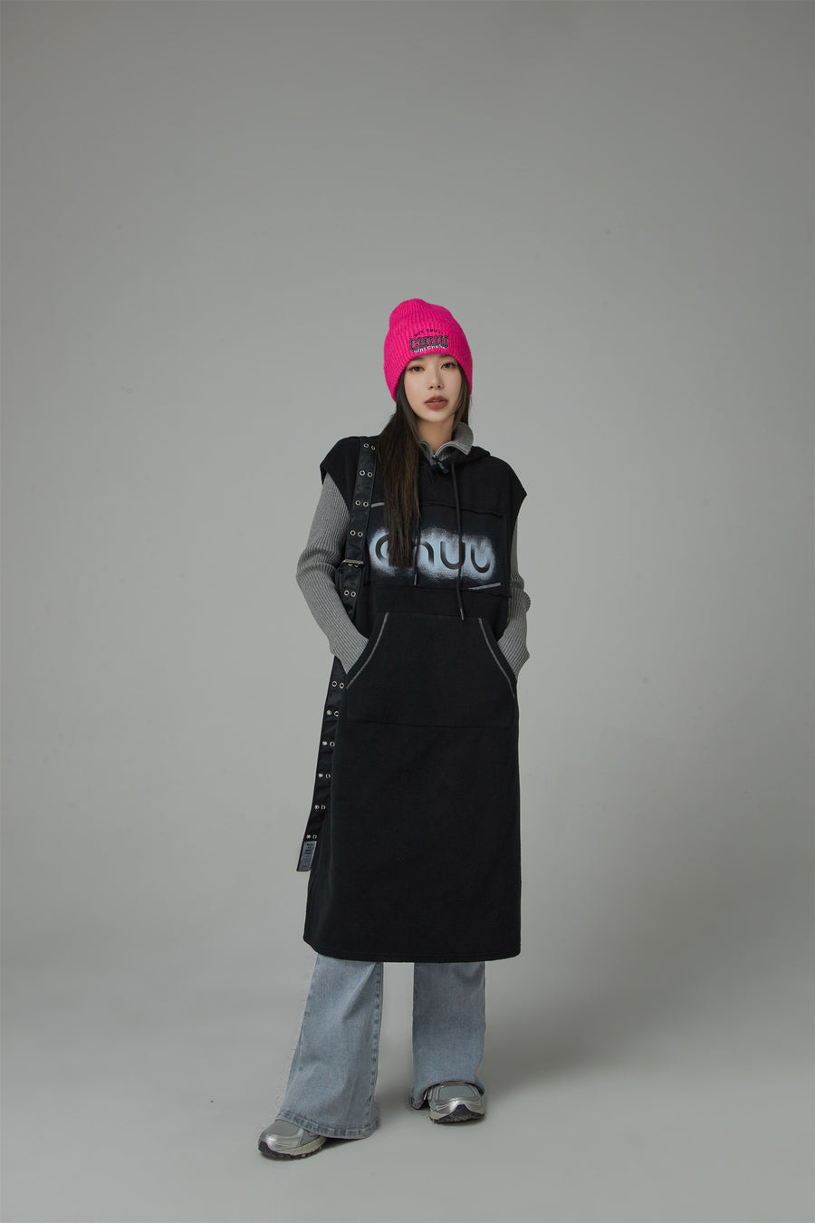 CHUU Chuu Loose Fit Hoodie Dress