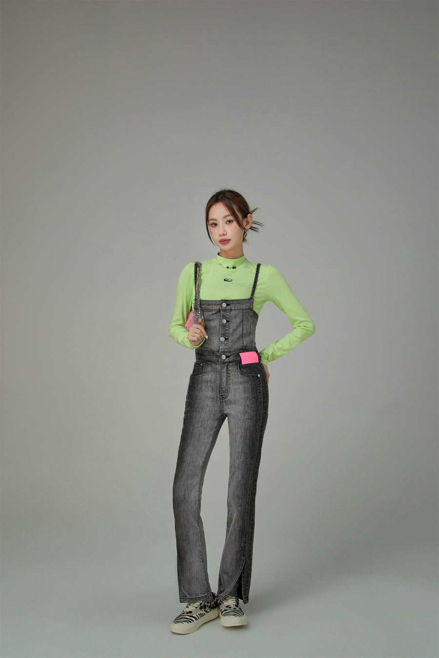 CHUU Shading Denim Jumpsuit