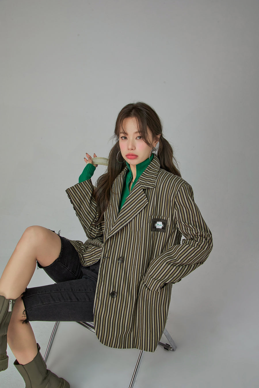 CHUU Boss Girl Striped Suit Jacket