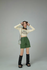 Chuu Girl Cut Out Collar Crop Top