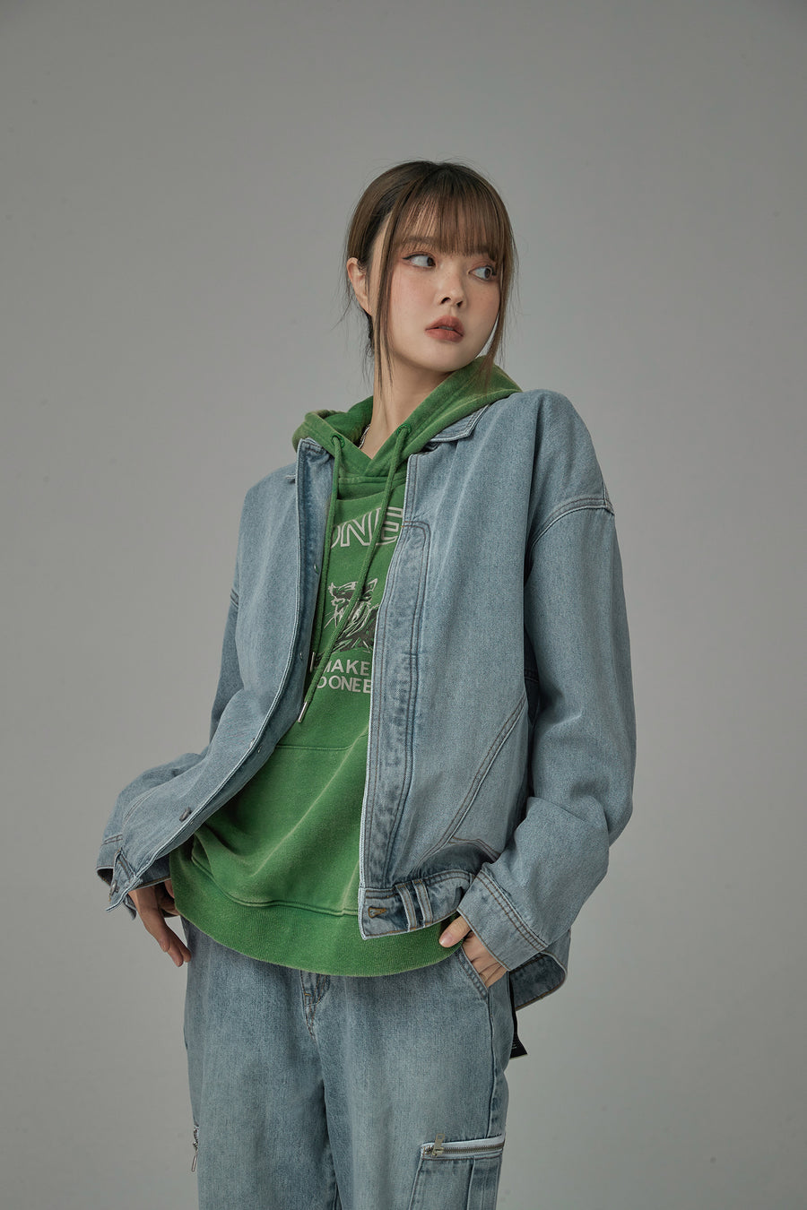 CHUU I Will Never Let You Got Denim Jacket