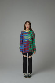 Size Doesnt Matter Color Stripe T-Shirt