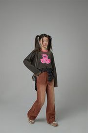 Brown Gradient Denim Wide Pants