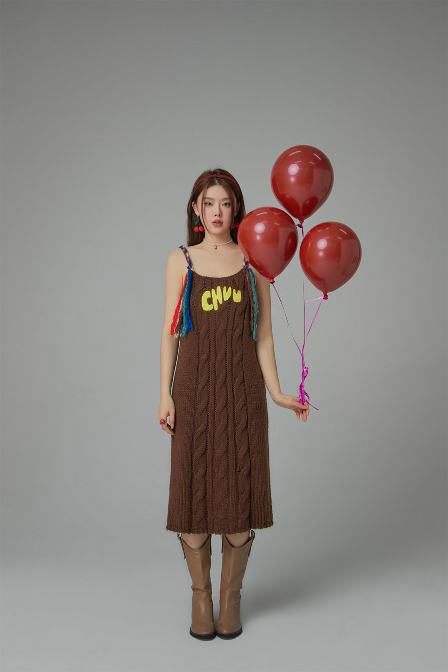 CHUU Chuu Baby Ribbed Knit Maxi Dress