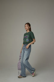 Open Shoulder Circus Loose Fit T-Shirt