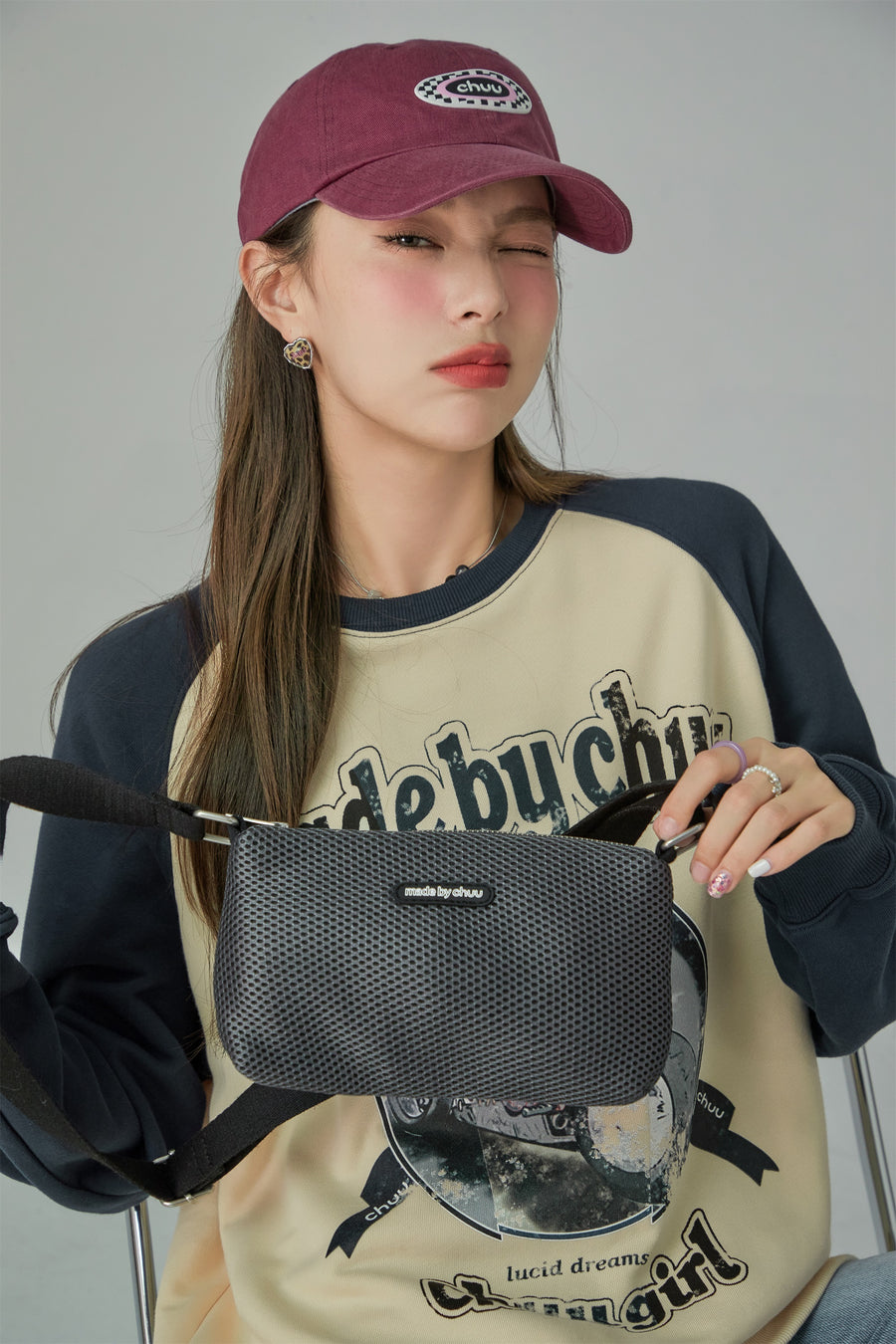 CHUU Mesh Mini Cross Bag