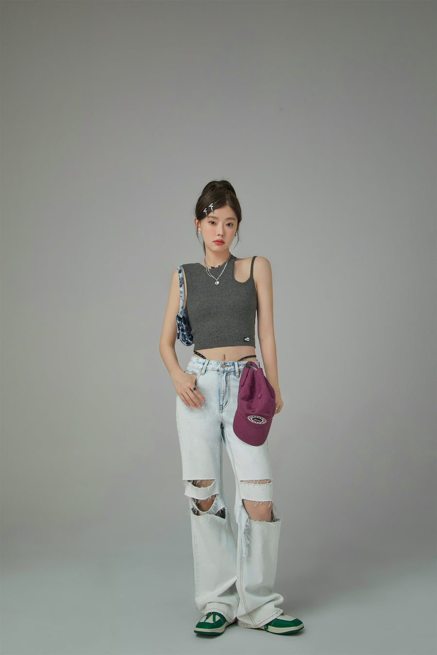 CHUU Double Strap Cutout Sleeveless Top