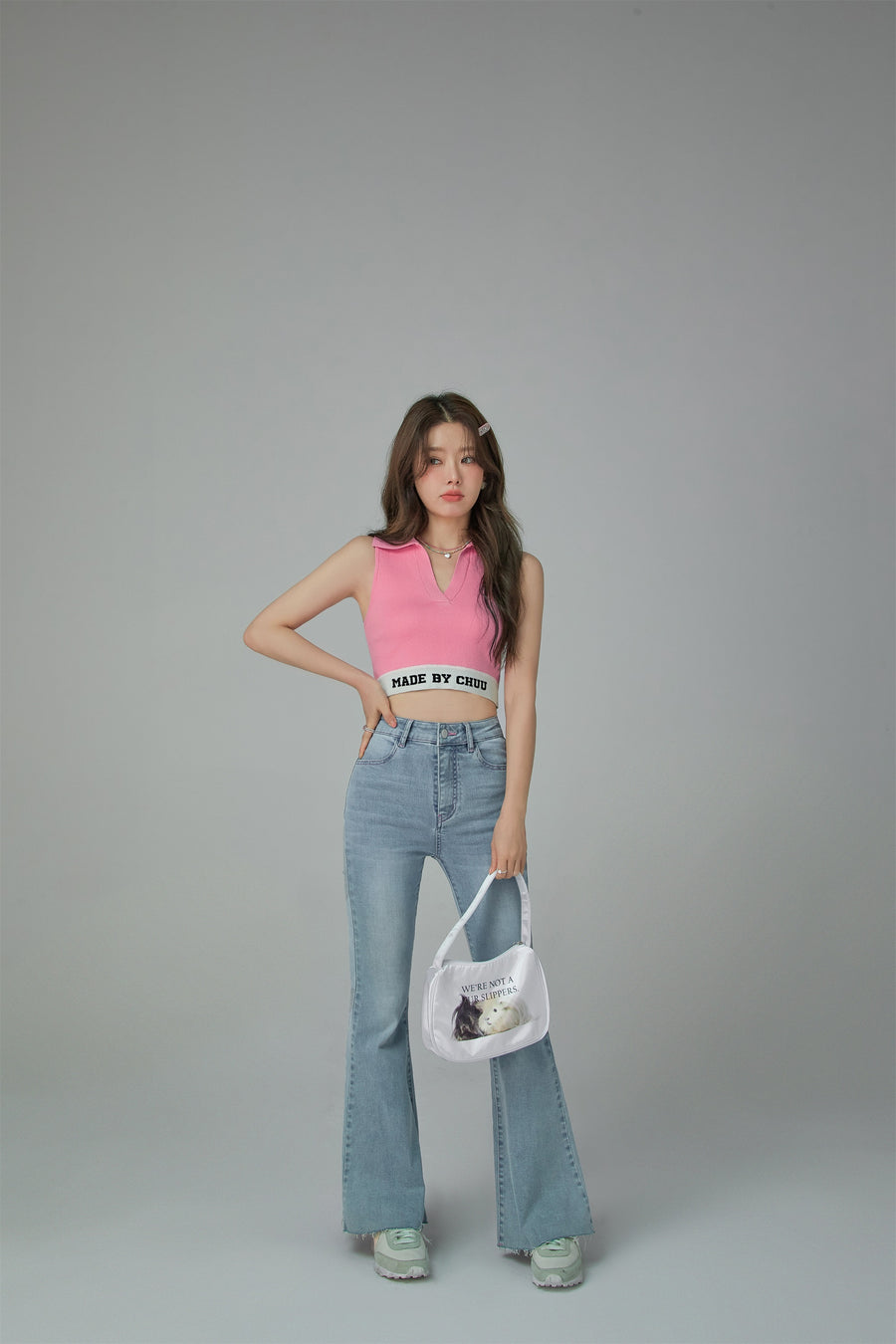 CHUU Wavy Waves Crop Top