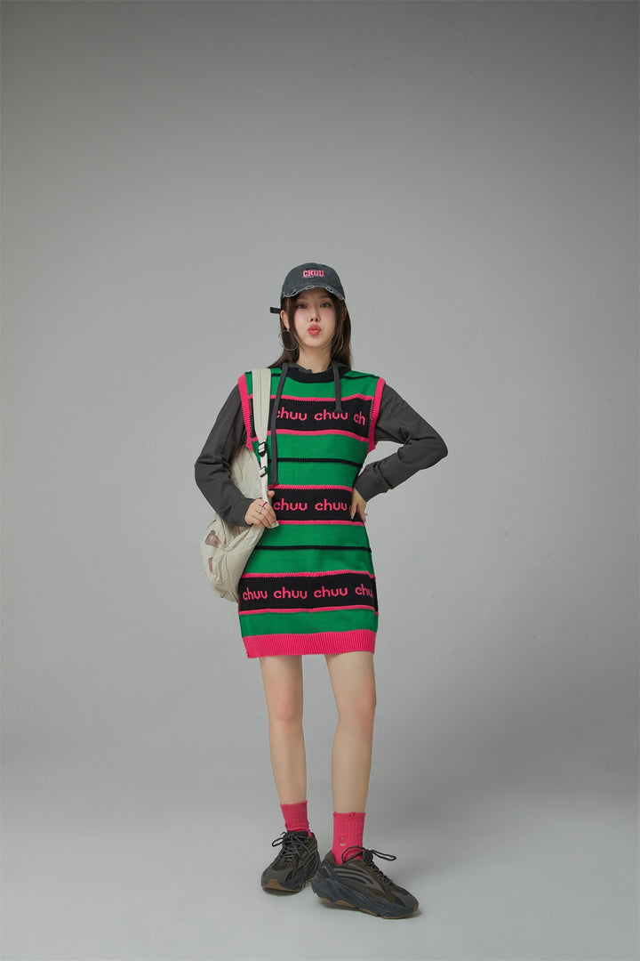 Surprise Me Chuu Stripe Sleeveless Dress