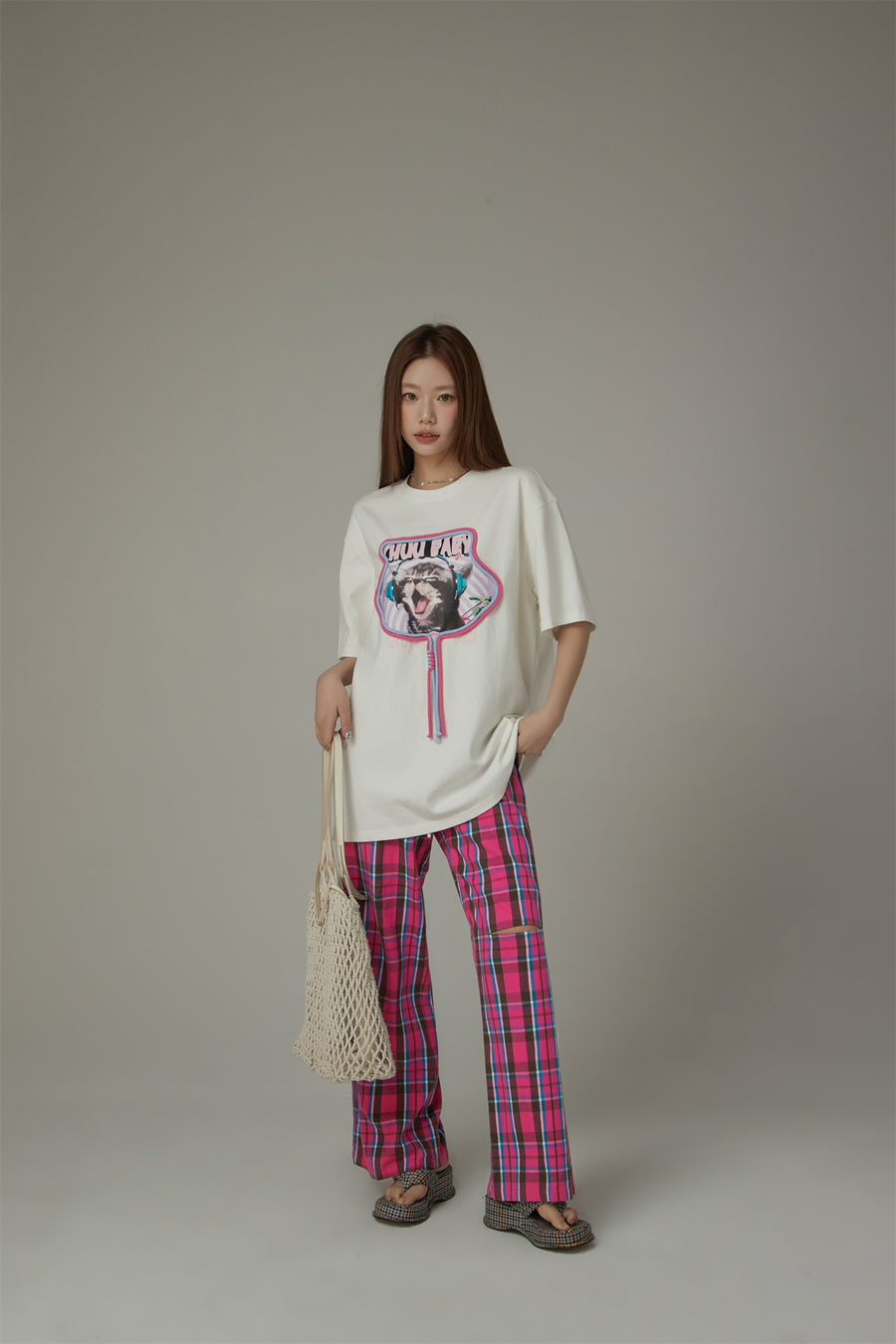 CHUU Music Cat Loose Fit T-Shirt