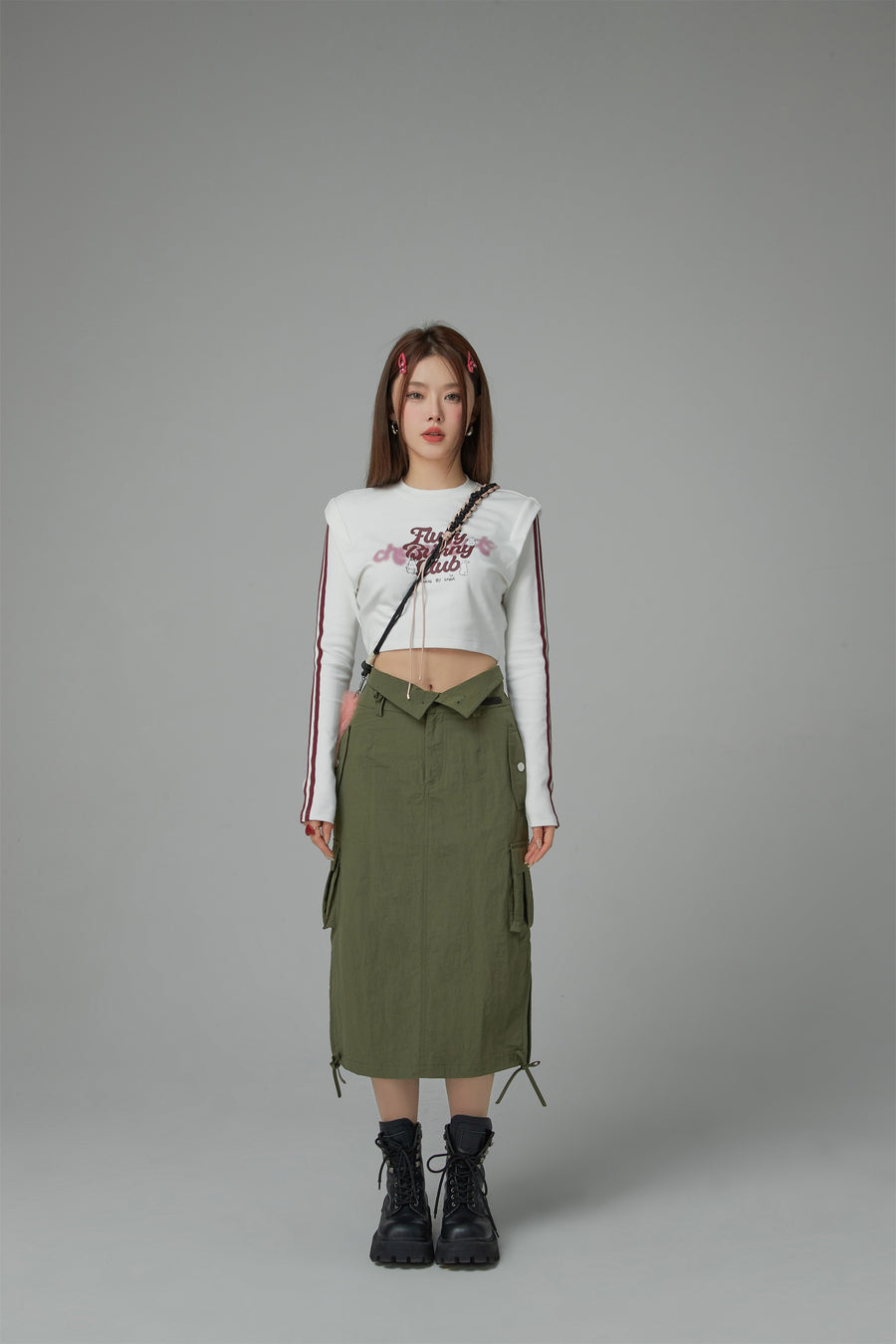 CHUU Cargo A-Line Long Skirt