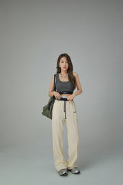 Wide-Leg Simple Jogger Pants