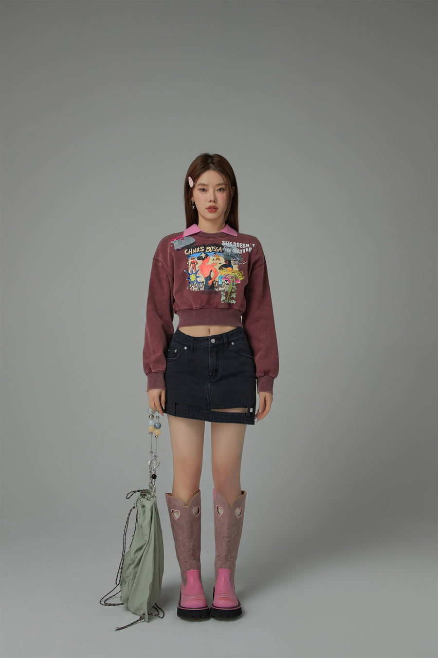 CHUU Sized Doesnt Matter Beach Day Printed Sweatshirt