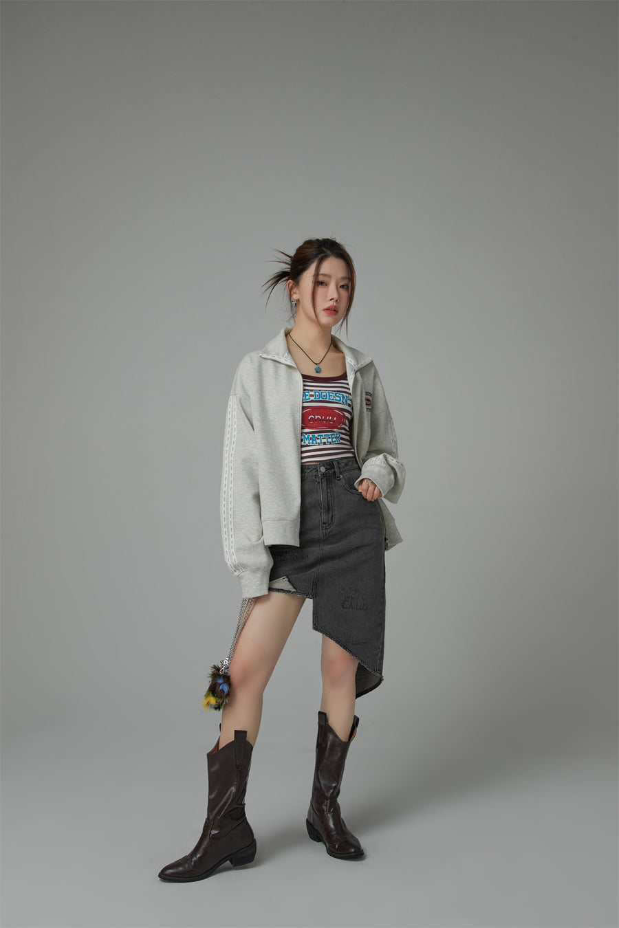 CHUU Striped Sleeveless Crop Top