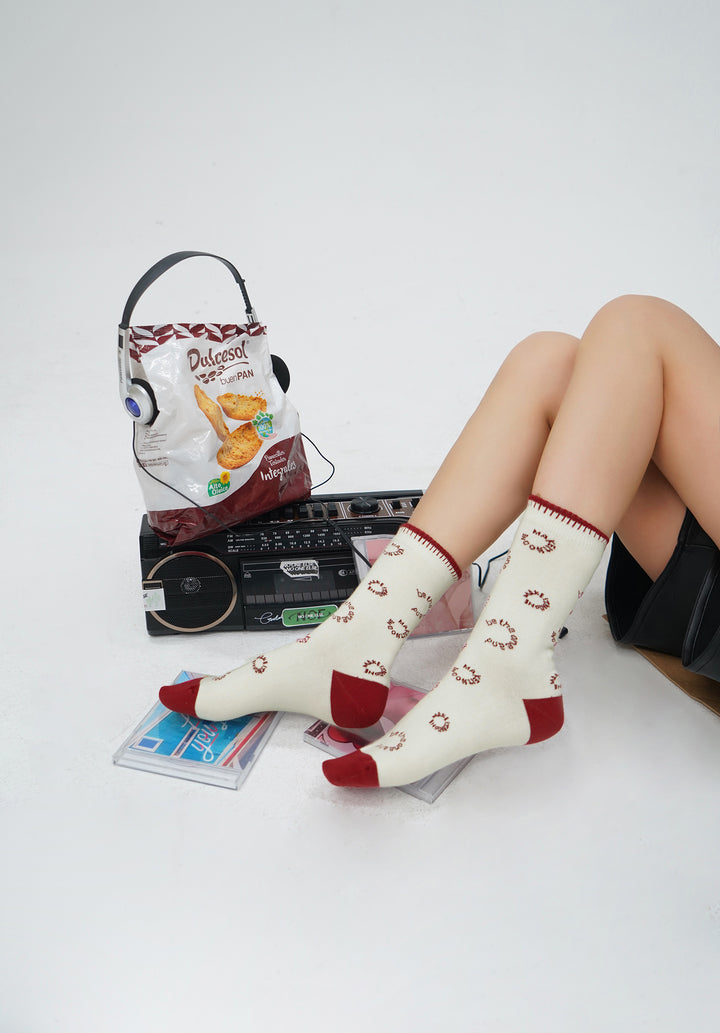 Lettering Print Socks