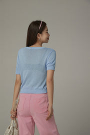 Rabbit Cropped Knit Top