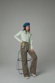 Leopard Pocket Denim Long Pants