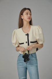 Puff Sleeve Coco Tweet Crop Jacket