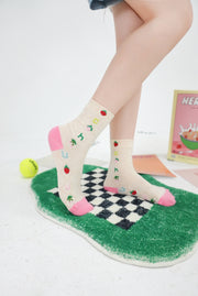 Lovely Fruit And Frog Ankle Socks