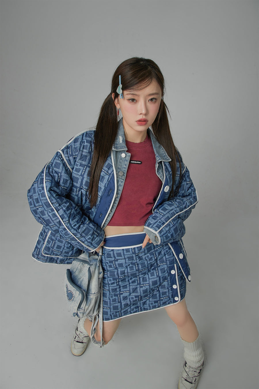 CHUU Over The Drama Pocket Wave Quilted Jacket