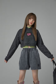 Chuu Baby Heart Crop Hoodie