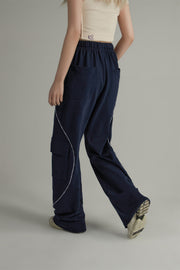 String Cargo Wide Pants