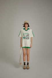 Noe Printed Town Open Collar T-Shirt