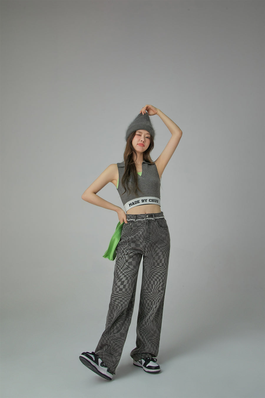 CHUU Wavy Waves Crop Top