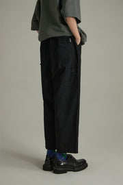 Cotton Ankle Cropped Wide Pants