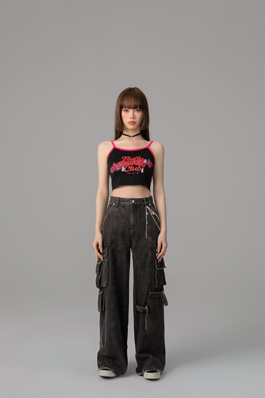 CHUU Downside Wide Denim Cargo Pants