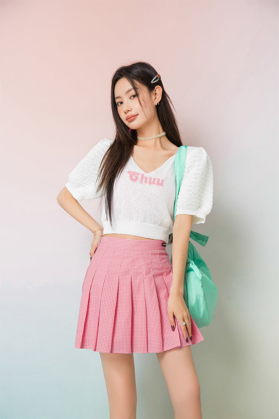 CHUU You And Your Priorities Pleats Skirt