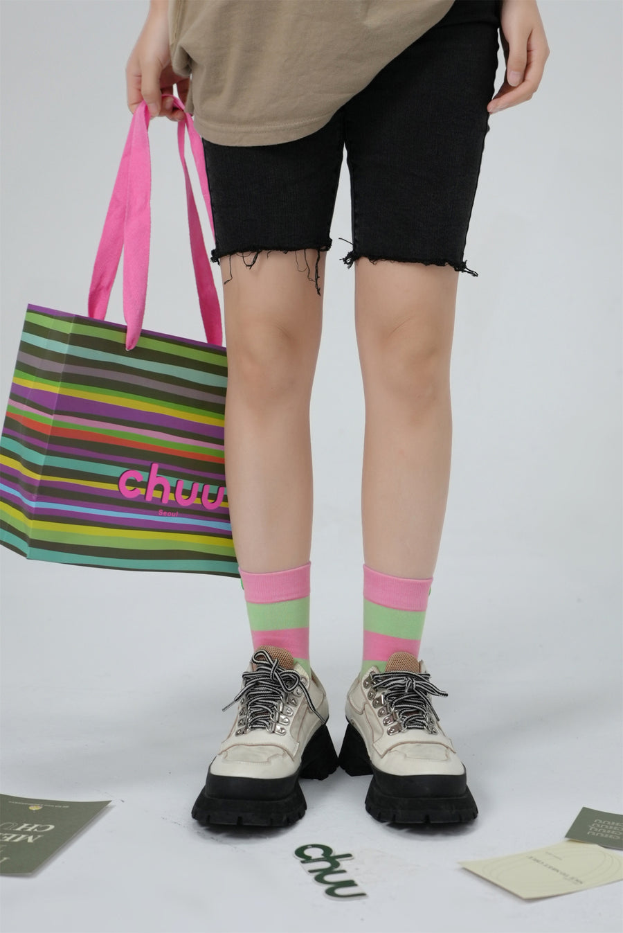 CHUU Taking Control Color Stripe Socks