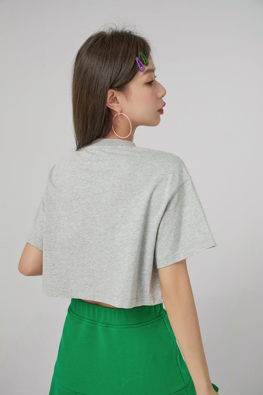 CHUU Stitches Lines Loosefit Crop Top