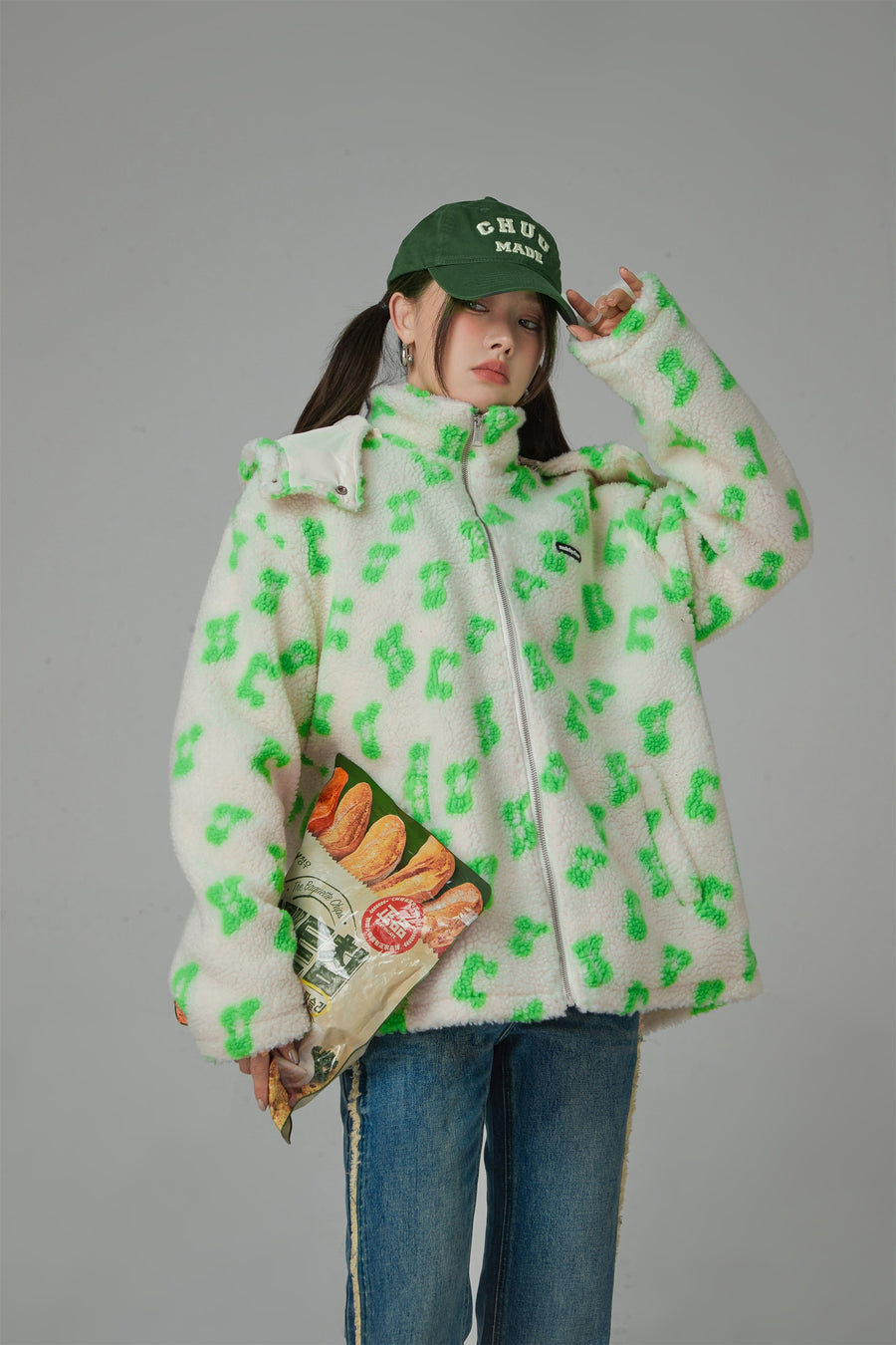 CHUU Fleece Zip-Up Hoodie Jacket