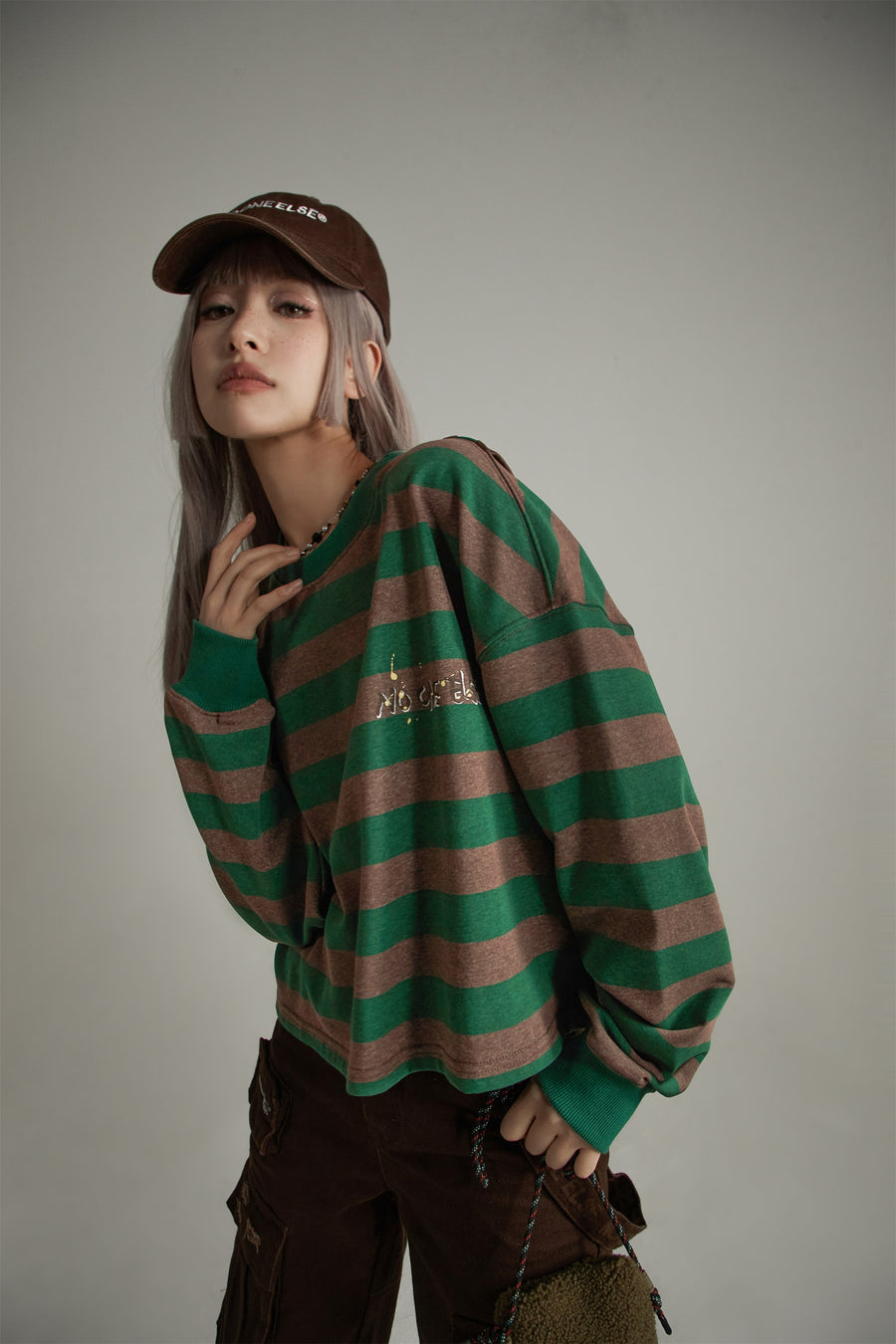 CHUU Stripe Loose Fit Sweatshirt