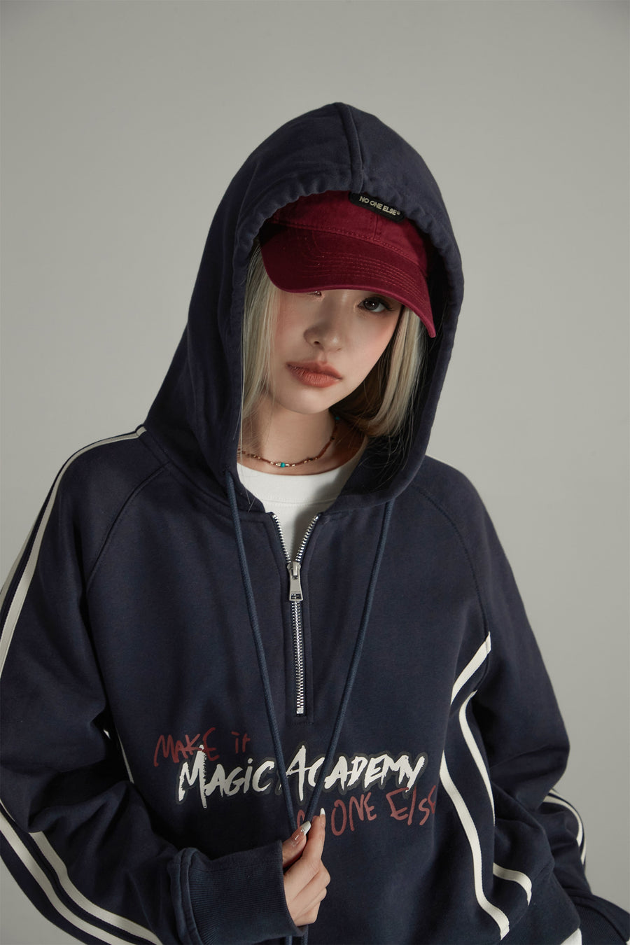 CHUU Magic Academy Half Zip-Up Hoodie